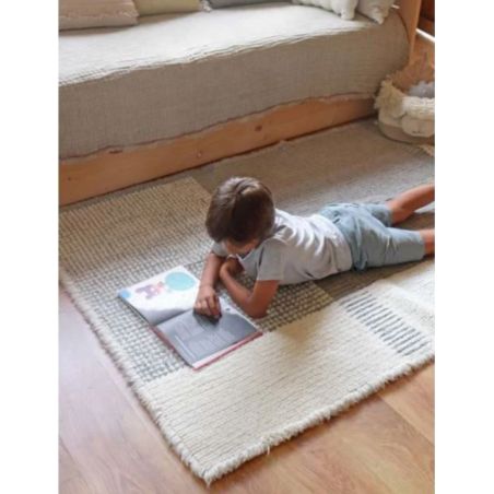Tapis enfant en laine lavable en machine Kaia Smoke Blue Tapis enfant en laine lavable en machine Kaia Smoke Blue