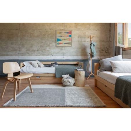 Tapis de bureau en laine lavable en machine Kaia Smoke Blue Tapis de bureau en laine lavable en machine Kaia Smoke Blue