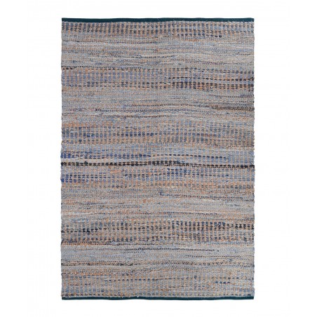 Tapis salon écoresponsable en jute et denim bleu MARINE packshot Tapis salon écoresponsable en jute et denim bleu MARINE packshot