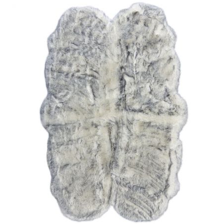 Tapis effet fourrure de renard Copenhagen gris argent Tapis effet fourrure de renard Copenhagen gris argent