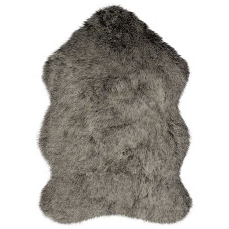 Tapis effet fourrure de renard Copenhagen gris anthracite Tapis effet fourrure de renard Copenhagen gris anthracite