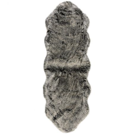 Tapis effet fourrure de renard Copenhagen gris anthracite Tapis effet fourrure de renard Copenhagen gris anthracite