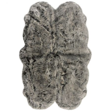 Tapis effet fourrure de renard Copenhagen gris anthracite Tapis effet fourrure de renard Copenhagen gris anthracite