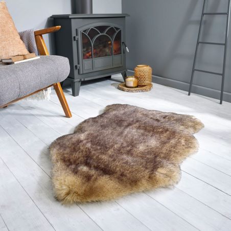 Tapis effet fourrure de renard Copenhagen brun Tapis effet fourrure de renard Copenhagen brun