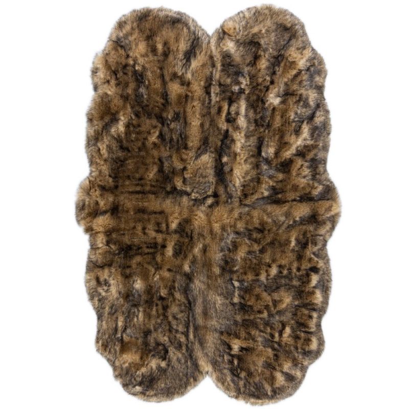 Tapis effet fourrure de renard Copenhagen brun