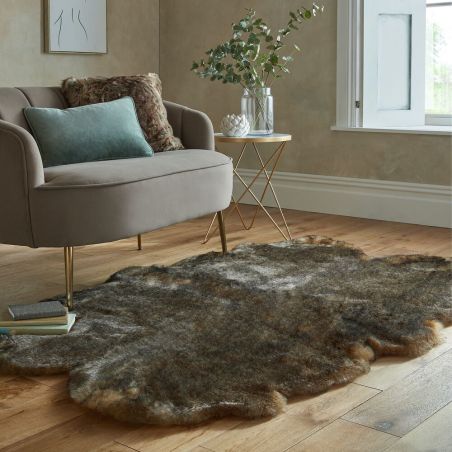 Tapis effet fourrure de renard Copenhagen brun Tapis effet fourrure de renard Copenhagen brun