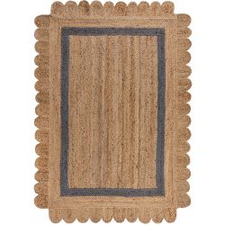Tapis de salon en jute forme originale Grace naturel