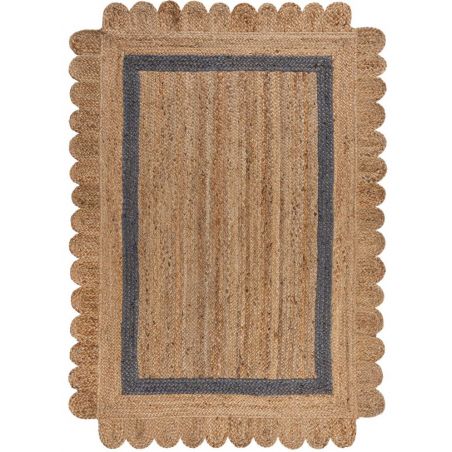 Tapis de salon en jute forme originale Grace naturel