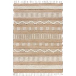 Tapis en jute à reliefs crème Medina naturel