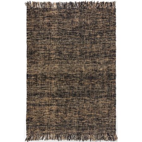 Tapis moderne en jute et laine noire Idris Tapis moderne en jute et laine noire Idris