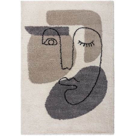Tapis de salon design Beauty crème, gris et beige Tapis de salon design Beauty crème, gris et beige