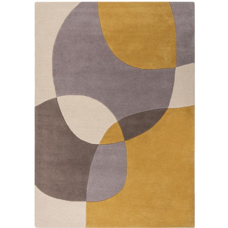 Tapis pure laine ocre et gris radiance Glow - FLAIR RUGS