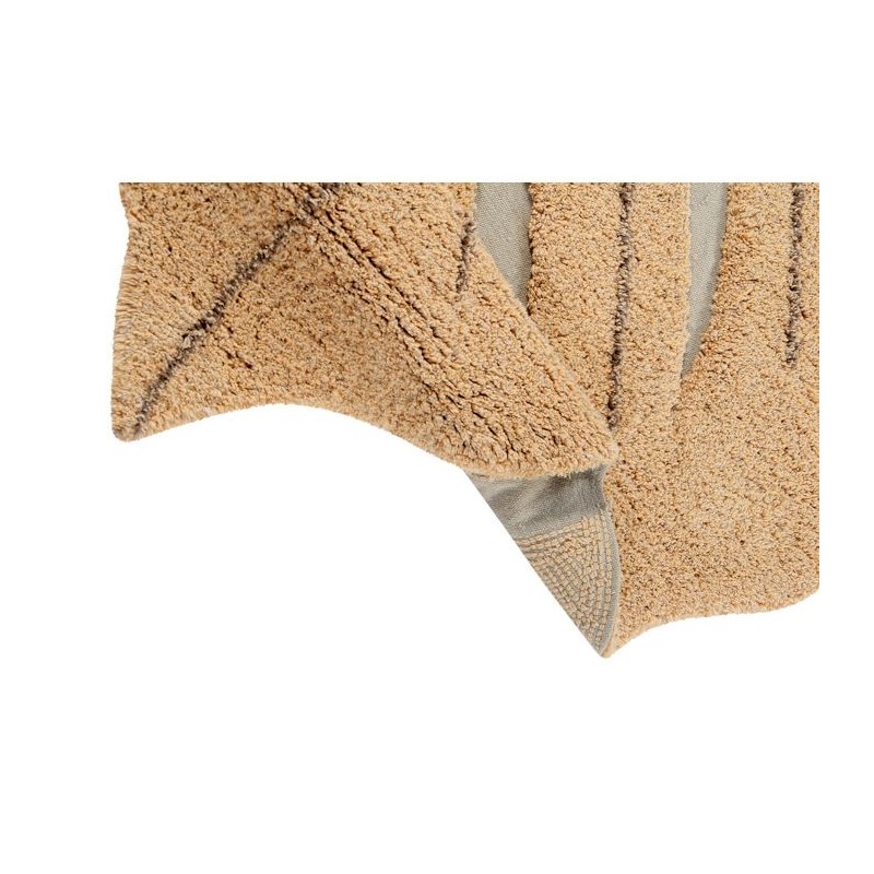 Tapis Feuille Monstera Miel en Coton