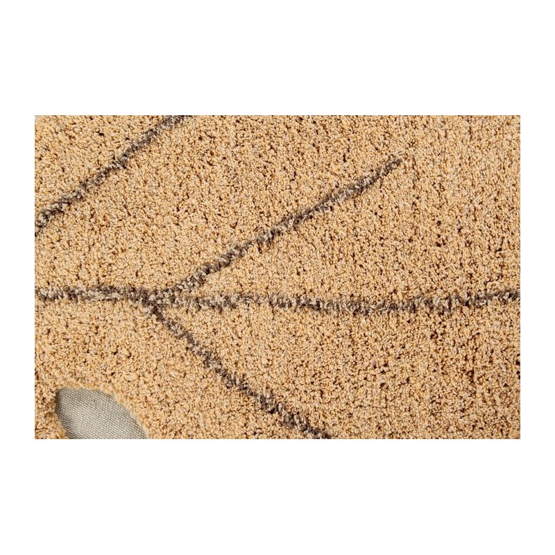 Tapis Feuille Monstera Miel en Coton