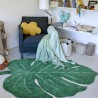 Tapis enfant Monstera Vert en coton par Lorena Canals