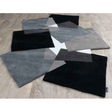Tapis de salon Original Pebbles Noir et Gris en laine Tapis de salon Original Pebbles Noir et Gris en laine