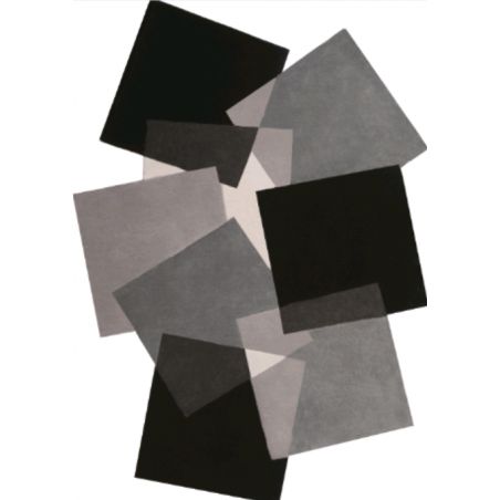 Tapis de salon Original Pebbles Noir et Gris en laine Tapis de salon Original Pebbles Noir et Gris en laine
