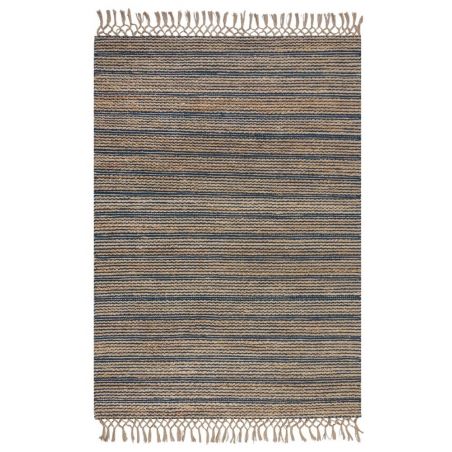 Tapis en jute à lignes Adama Equinox bleu marine Tapis en jute à lignes Adama Equinox bleu marine