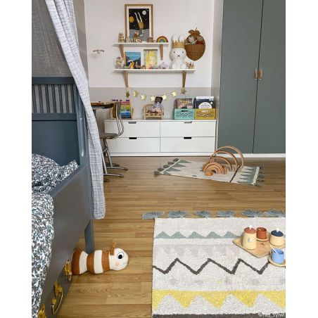 Tapis chambre de garçon Lavable en Machine Mini Azteca Bleu Tapis chambre de garçon Lavable en Machine Mini Azteca Bleu