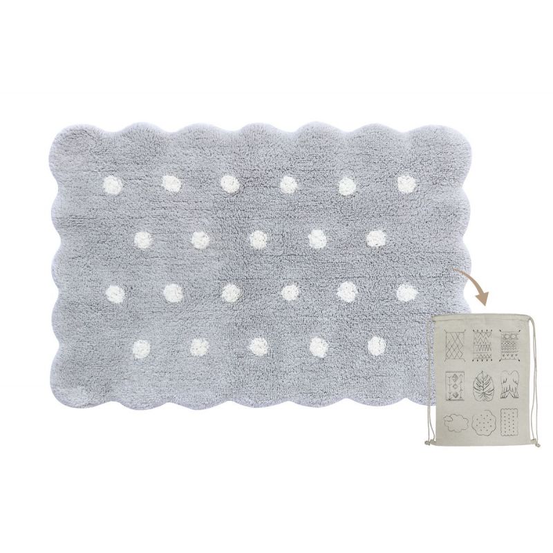 Tapis Lavable Mini Biscuit Gris Perle - LORENA CANALS