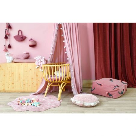 Tapis chambre d'enfant Lavable Mini Biscuit Rond Rose poudré Tapis chambre d'enfant Lavable Mini Biscuit Rond Rose poudré