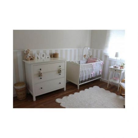 Tapis chambre d'enfant Lavable Biscuit Blanc Tapis chambre d'enfant Lavable Biscuit Blanc