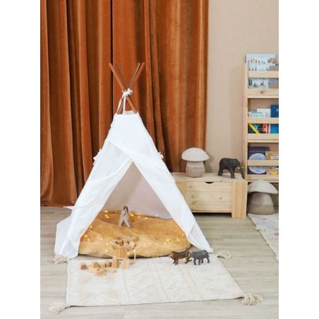 Tapis de salon Lavable Tribu blanc et beige Tapis de salon Lavable Tribu blanc et beige