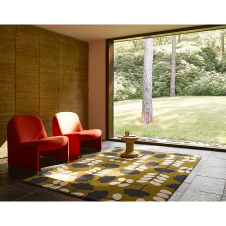 Tapis design en laine tufté main moutarde Cut Stem Dijon Tapis design en laine tufté main moutarde Cut Stem Dijon