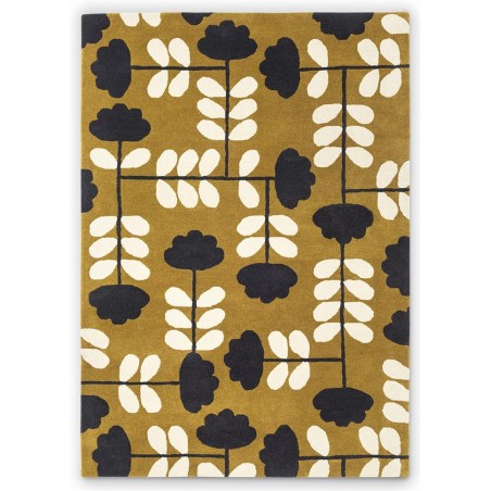 Tapis design en laine tufté main moutarde Cut Stem Dijon Tapis design en laine tufté main moutarde Cut Stem Dijon