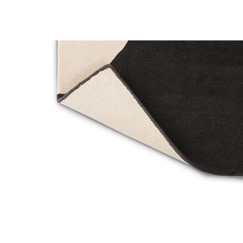 Tapis de bureau en laine tufté main Geo Flower graphite