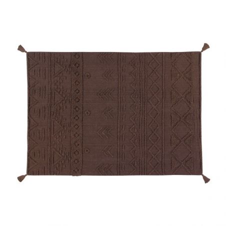 Tapis en coton Lavable Tribu Marron Tapis en coton Lavable Tribu Marron