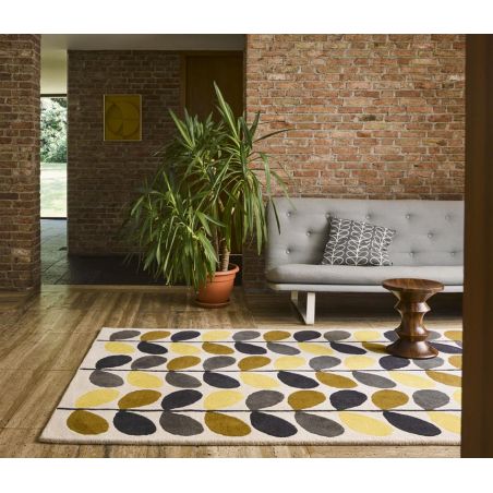 Tapis de salon design en laine tufté main Multi Stem couleurs chaudes Tapis de salon design en laine tufté main Multi Stem couleurs chaudes