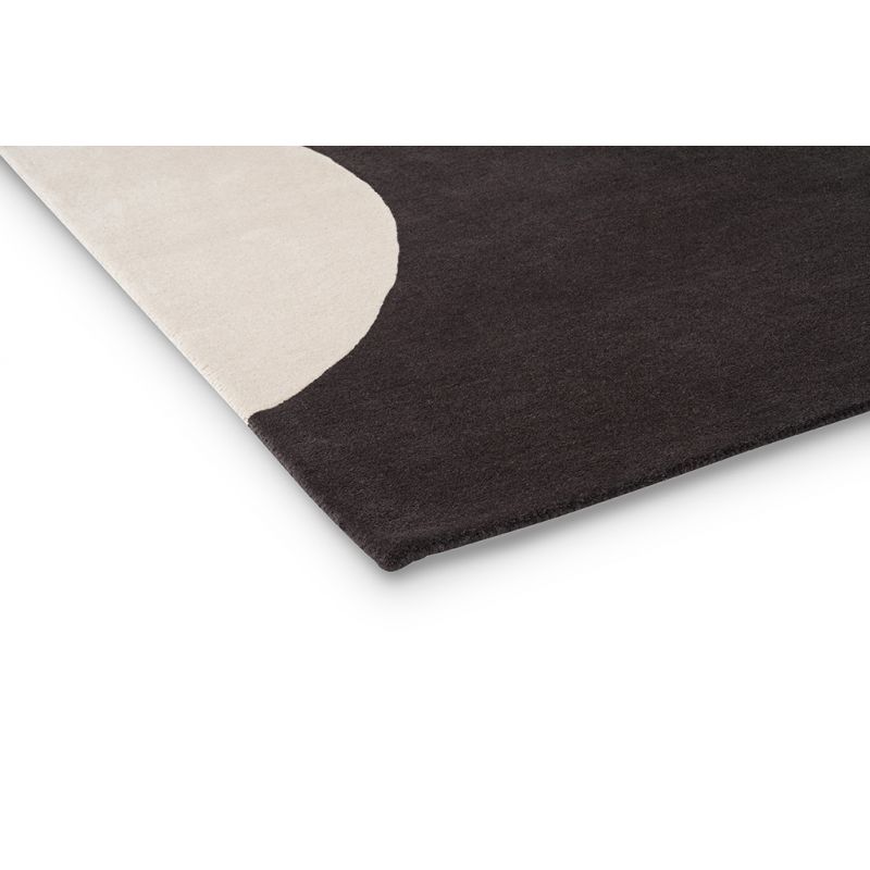 Tapis de bureau en laine tufté main Geo Flower graphite
