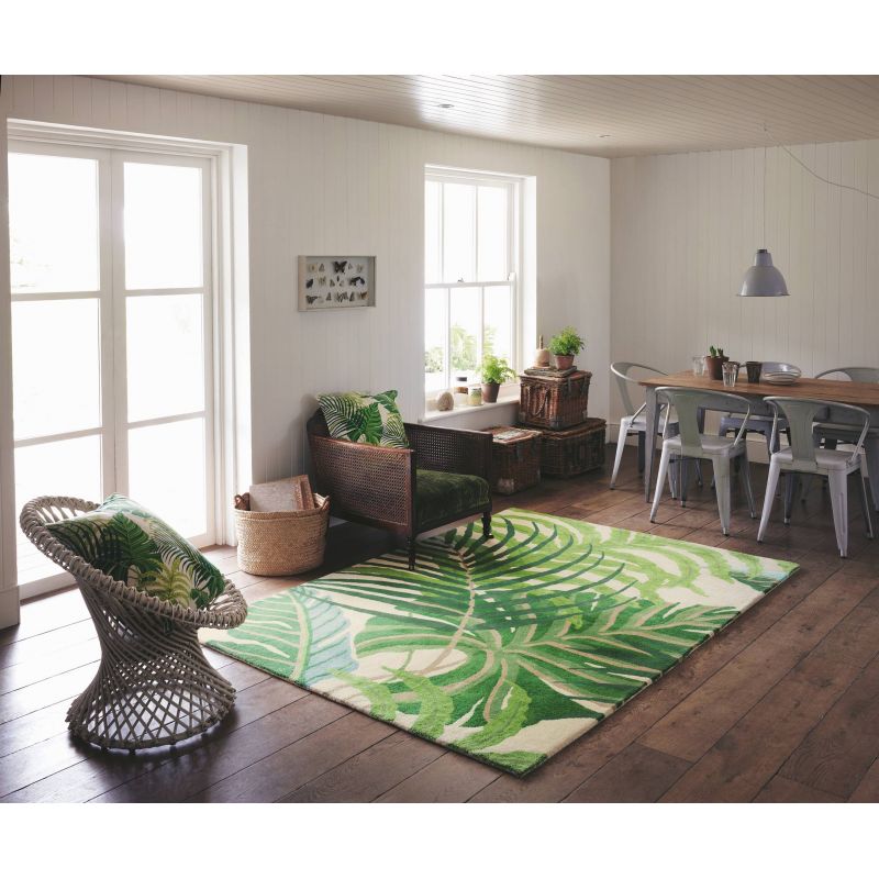 Tapis de salon en pure laine Manila motif jungle