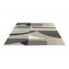 Tapis en laine formes géométrique en laine gris, noir et crème Bodega Stone
