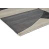 Tapis en laine formes géométrique en laine gris, noir et crème Bodega Stone