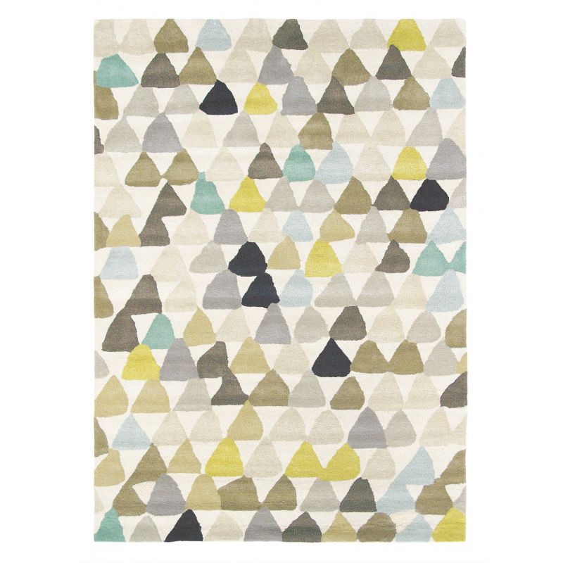 Tapis en laine formes géométrique triangles multicolores Lulu Pebble - Harlequin