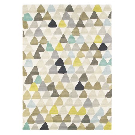 Tapis en laine formes géométrique triangles multicolores Lulu Pebble