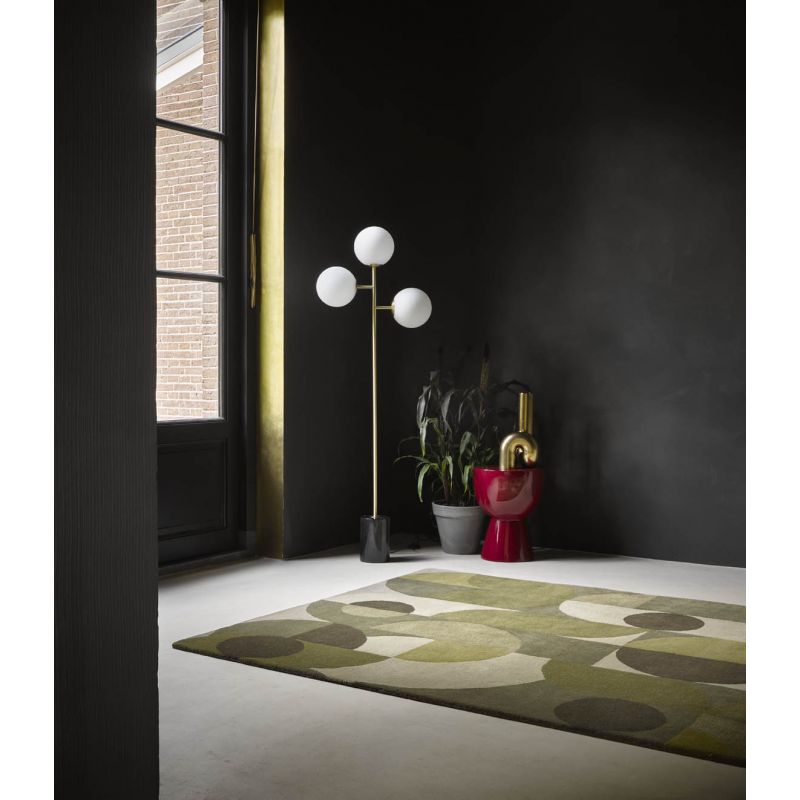 Tapis de salon haut de gamme pure laine Cosmo nuances de vert