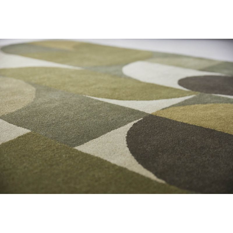 Tapis de salon haut de gamme pure laine Cosmo nuances de vert