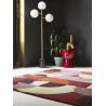 Tapis moderne haut de gamme pure laine Cosmo nuances de rouge