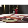 Tapis moderne haut de gamme pure laine Cosmo nuances de rouge