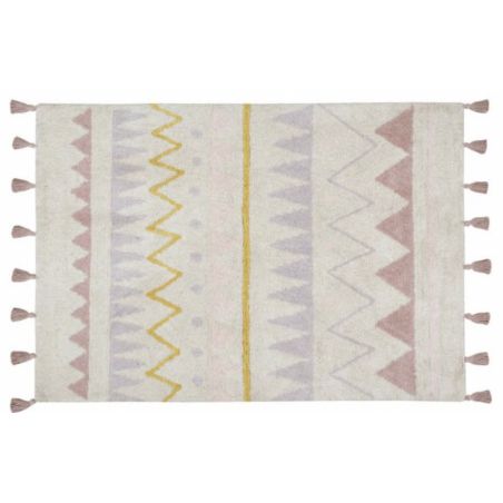Tapis en coton Lavable en Machine Azteca Rose Nude Vintage Tapis en coton Lavable en Machine Azteca Rose Nude Vintage