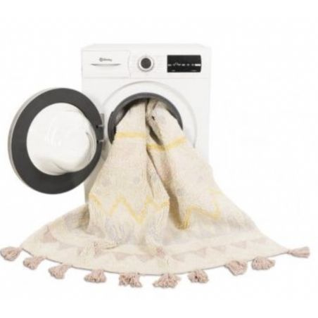 Tapis en coton Lavable en Machine Azteca Rose Nude Vintage Tapis en coton Lavable en Machine Azteca Rose Nude Vintage