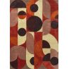 Tapis moderne haut de gamme pure laine Cosmo nuances de rouge