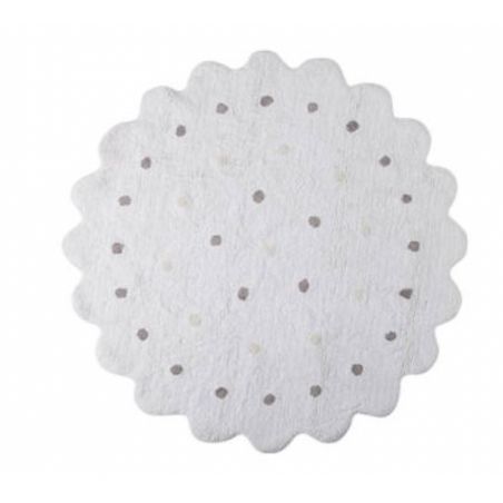 Tapis de chambre Lavable Biscuit Rond Blanc Tapis de chambre Lavable Biscuit Rond Blanc