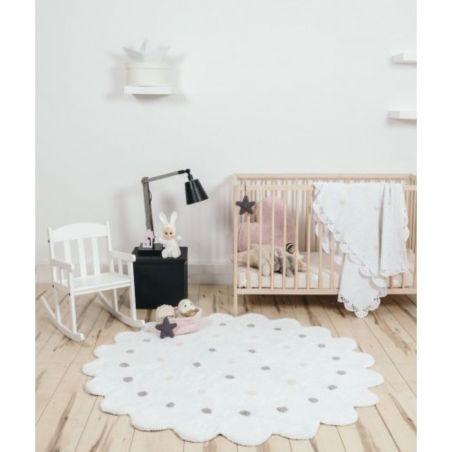 Tapis enfant Lavable Biscuit Rond Blanc Tapis enfant Lavable Biscuit Rond Blanc