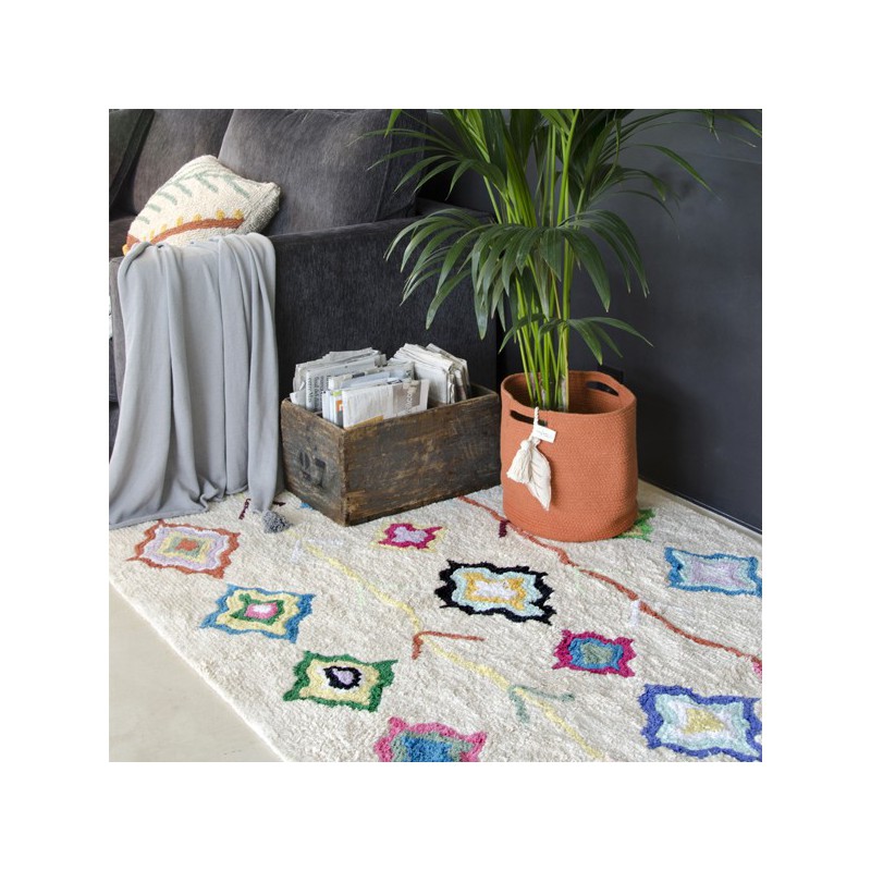 Tapis de salon Berbère en coton Kaarol par Lorena Canals