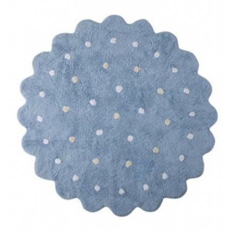 Tapis de chambre Lavable Biscuit Rond bleu Tapis de chambre Lavable Biscuit Rond bleu