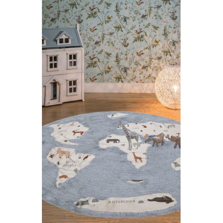 Tapis deco lavable en machine MONDE Tapis deco lavable en machine MONDE
